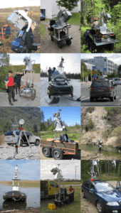 Laser scanners on multiple platforms: boats, ATV's, cars, snowmobiles etc