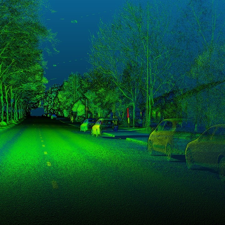 Laserscanning image of a road environment